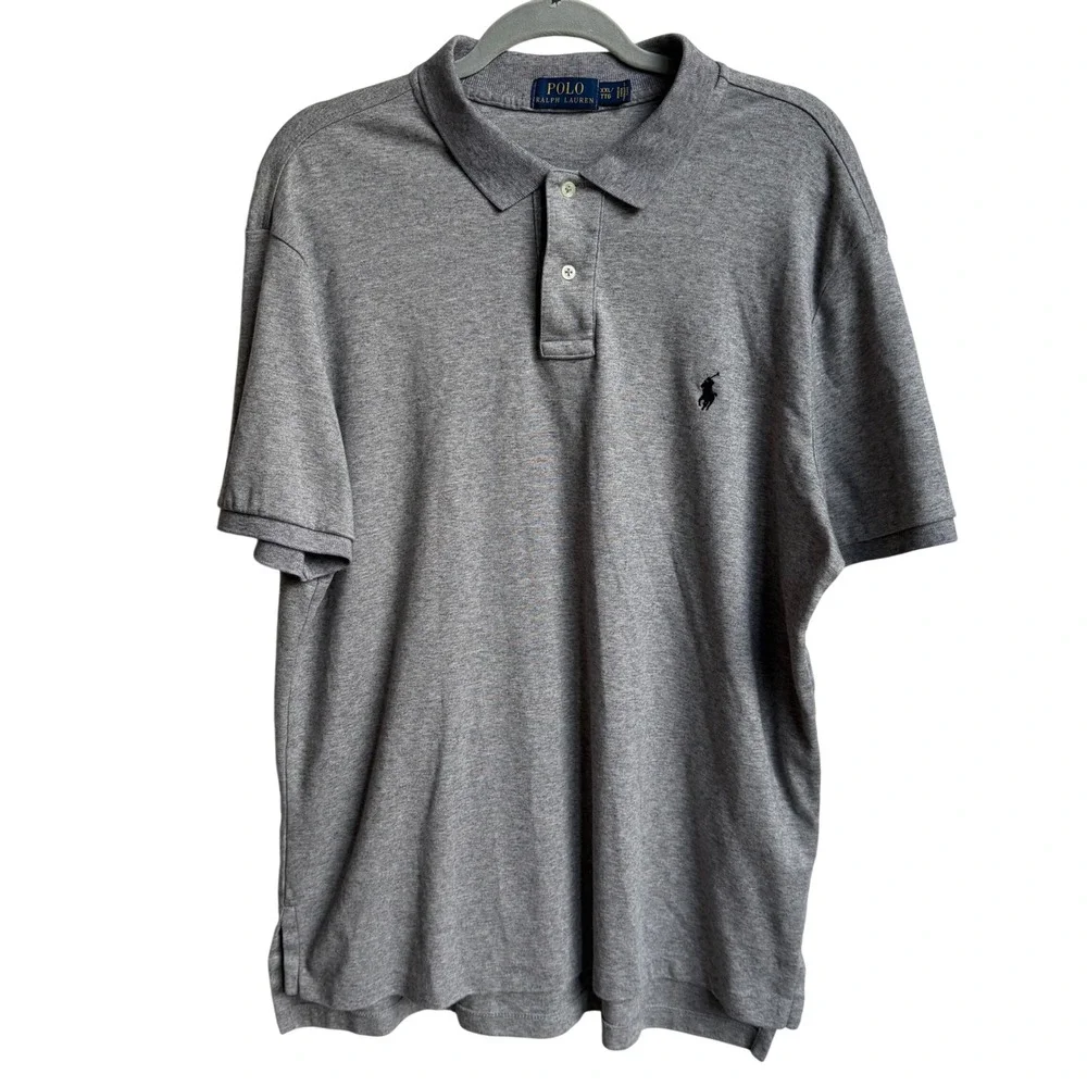 Polo Ralph Lauren Polo Shirt Mens XXL Gray Short Sleeve Cotton Pony Logo Preppy